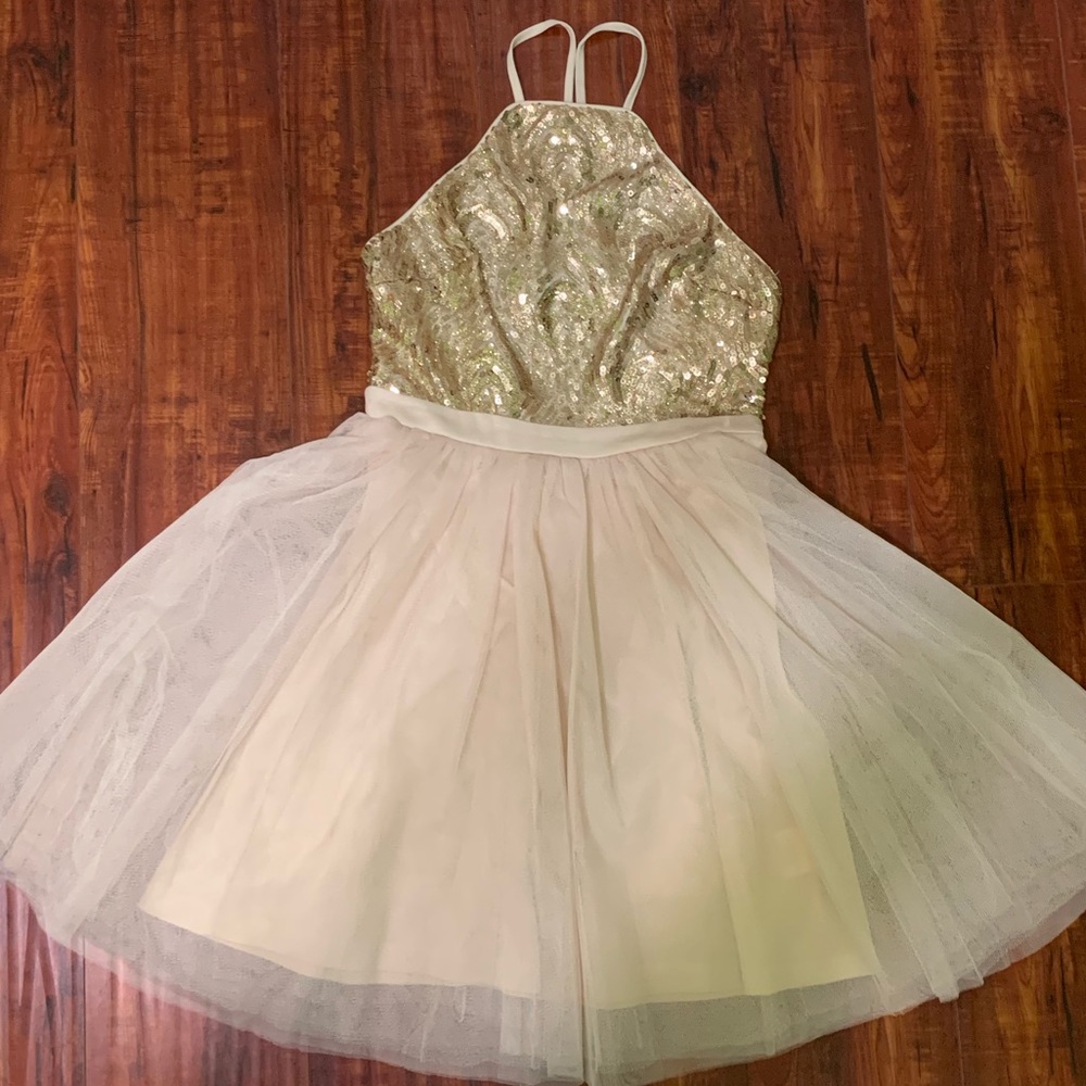 Simplydresses BRAND NEW gold halter dress